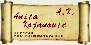 Anita Kojanović vizit kartica